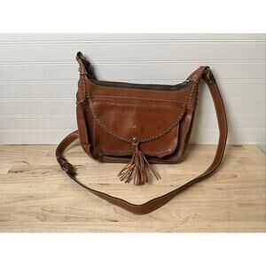PATRICIA NASH CAMILA DOUBLE ZIP CROSSBODY BAG - Brown - PRE-OWNED